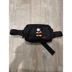 Mickey Mouse Fanny Pack‎ Black Embroidered Disney Waist Bag